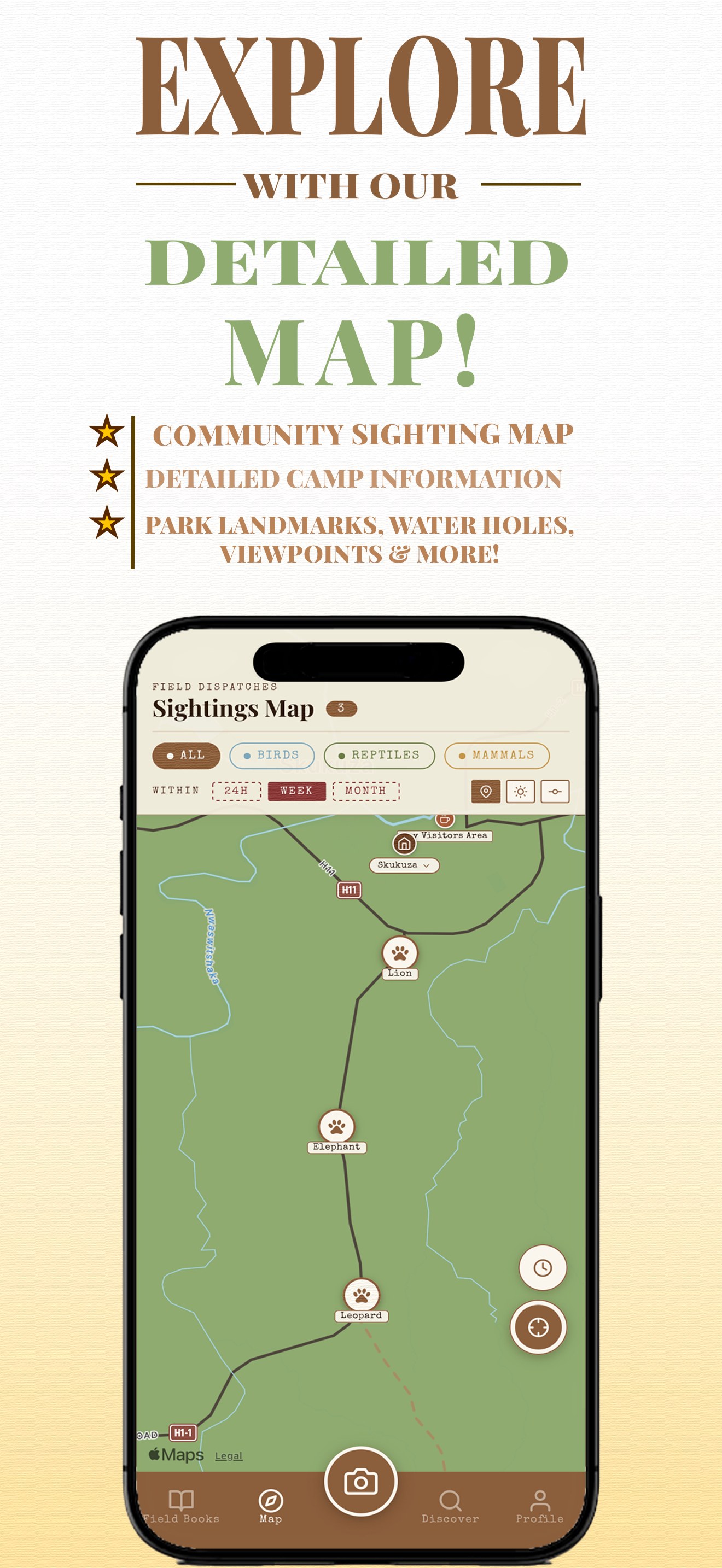The community sightings map